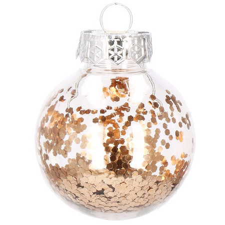 Bombki choinkowe przeźroczyste 30 szt. rose gold 6cm zestaw choinkowy