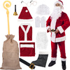 Strój św. Mikołaja 12 elementów, kostium welurowy przebranie czerwony