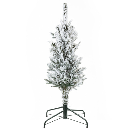 Choinka sztuczna świerk kaukaski 150 cm śnieżony jak żywy, nowoczesny, ze stojakiem