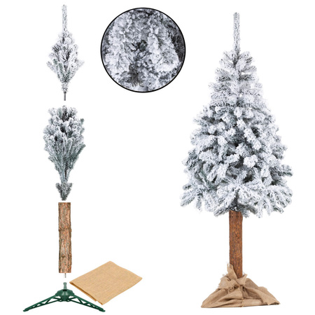 Choinka na pniu sztuczna, świerk śnieżony 220 cm