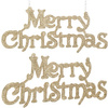 Zawieszka na choinkę napis Merry Christmas 2 szt. ozdoba świąteczna 24 cm złoty brokat