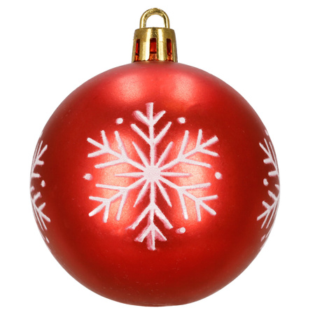 Czerwone bombki choinkowe 7 cm 12 szt. zestaw ozdoby świąteczne zdobione