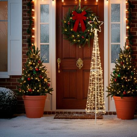 Choinka świecąca, zewnętrzna IP44 ozdoba świąteczna 250 Led ciepły biały 100 cm