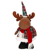 Renifer 50-65cm ozdoba świąteczna, krasnal świąteczny na teleskopowych nóżkach w kratkę