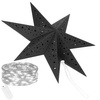 Gwiazda świąteczna papierowa czarna i lampki choinkowe 10 led zimny biały