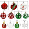 Bombki choinkowe 42 szt. ozdoby świąteczne zestaw białe, czerwone, zielone
