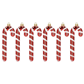 Bombki choinkowe, dekoracje świąteczne do stroika zestaw 6 szt. laska cukrowa, nietłukące