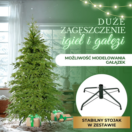 Choinka sztuczna 180 cm świerk naturalny PE choinka jak żywa