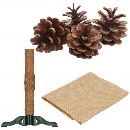 Choinka na pniu 220 cm sztuczna sosna diamentowa ośnieżona jak żywa