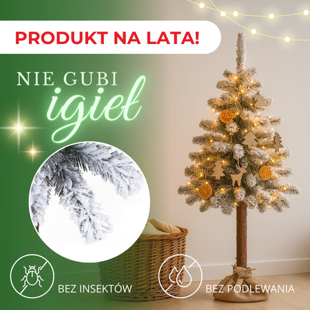 Choinka na pniu sztuczna, świerk śnieżony 160 cm