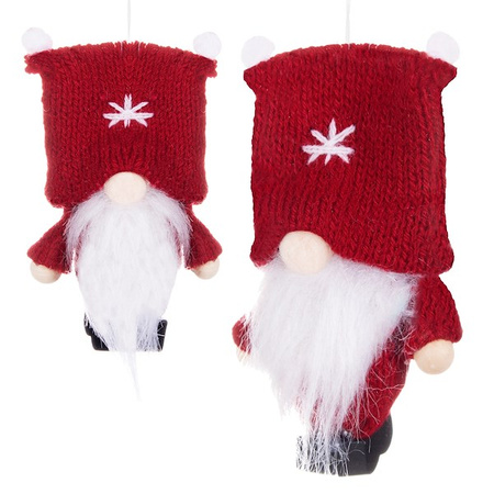 Skrzat 8cm ozdoba świąteczna, krasnal świąteczny, gnom bordowy