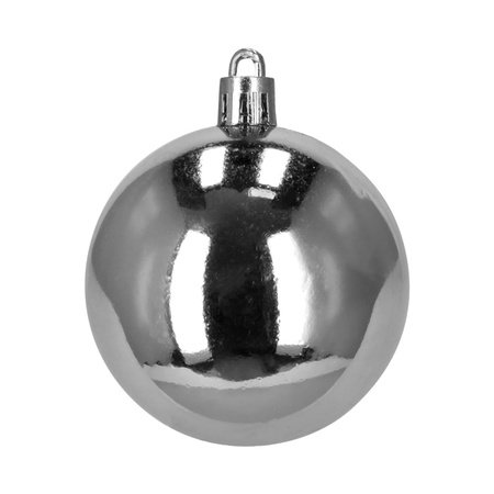 Bombki choinkowe 40 szt. okrągłe, lizaki, szyszki, laski cukrowe nietłukące ozdoby srebrne