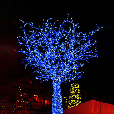 Lampki choinkowe 300 Led niebieski 25,5 m oświetlenie świąteczne IP44
