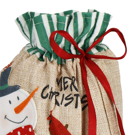 Worek na prezenty pod choinkę 28x21 cm torba świąteczna bałwan