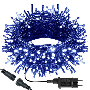 Lampki choinkowe 300 led niebieski 15m oświetlenie świąteczne IP44