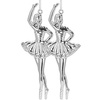 Zawieszki choinkowe 2 szt. baletnica ozdoba świąteczna srebrna