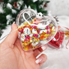 Bombki akrylowe 10cm serce plastikowe decoupage zestaw 4 szt.