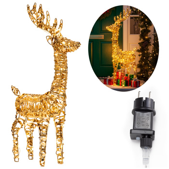 Renifer świecący 80 LED świąteczny dekoracja do ogrodu biały ciepły