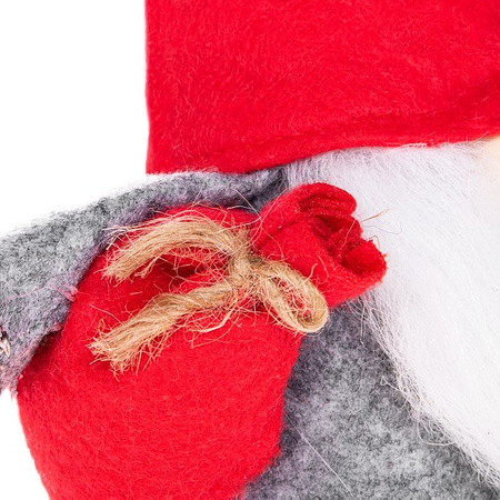 Mikołaj 28cm ozdoba świąteczna, krasnal świąteczny, gnom z prezentem