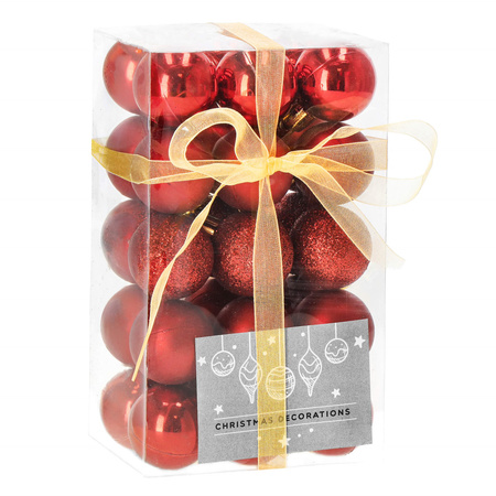 Bombki choinkowe 4 cm na choinkę 30 szt. czerwone