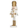 Dziadek do orzechów 30,5 cm z bębenkiem drewniany żołnierzyk złoty, figurka świąteczna