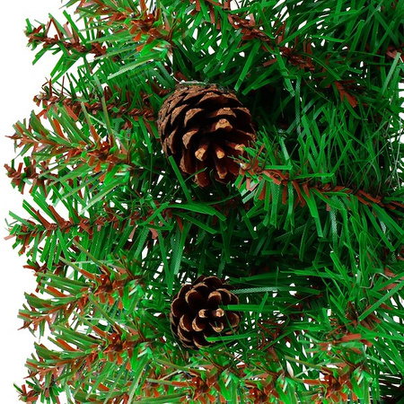 Stroik sztuczny na drzwi z naturalnymi szyszkami 45 cm wieniec świąteczny, wianek, zielony