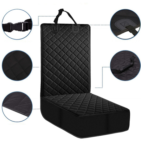 Mata na siedzenie samochodowe 102 x 50 cm czarny pokrowiec ochronny pikowany