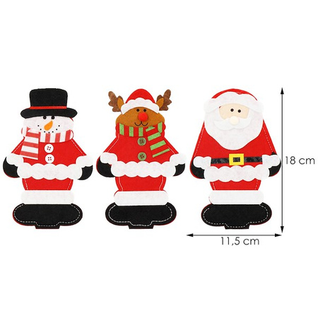 Pokrowce na sztućce 3 szt. świąteczne etui, ozdoba świąteczna