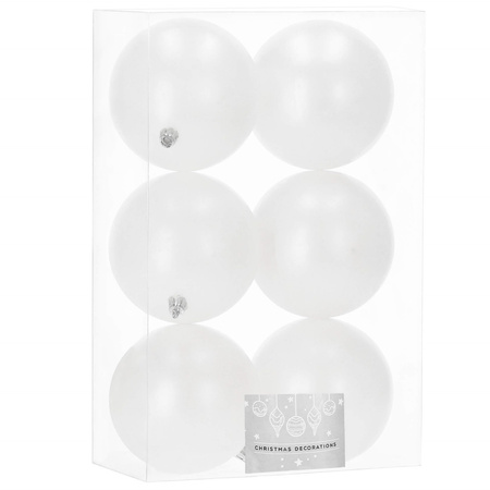 Bombki choinkowe 6 szt. ozdoby świąteczne zestaw perłowy biały