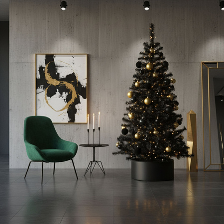 Choinka sztuczna, jodła 150 cm designerskie drzewko świąteczne czarne