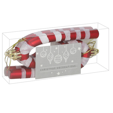 Bombki choinkowe, dekoracje świąteczne do stroika zestaw 4 szt. laska cukrowa, nietłukące