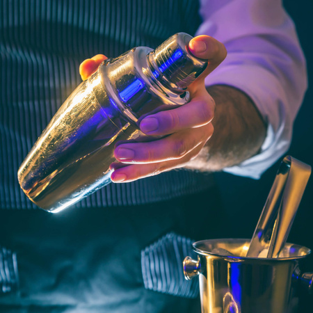 Zestaw barmański 5 elementów do drinków shaker 550 ml stal nierdzewna srebrny