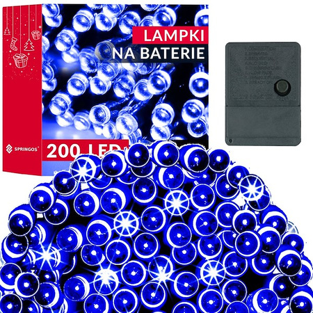 Lampki choinkowe 200 Led niebieski 15,5 m oświetlenie świąteczne