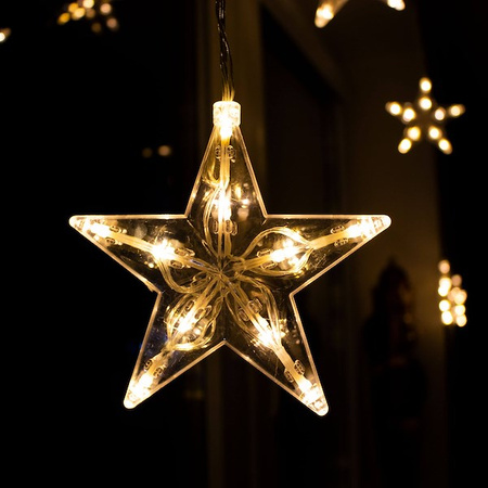 Kurtyna świetlna biały ciepły 70 Led gwiazdki lampki wewnętrzno-zewnętrzne