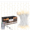 Kurtyna świetlna z pilotem 306 led girlanda, lampki wewnętrzno-zewnętrzne sople ciepły biały