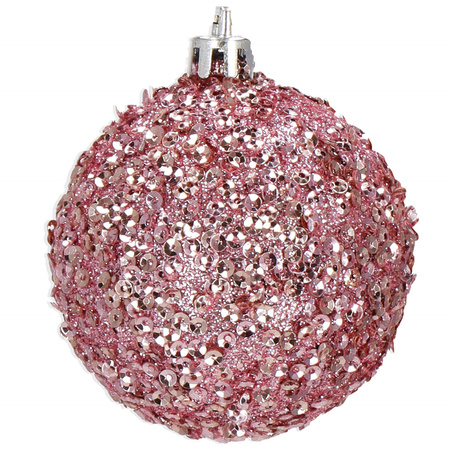 Bombki choinkowe 40 szt. ozdoby świąteczne różowe, białe