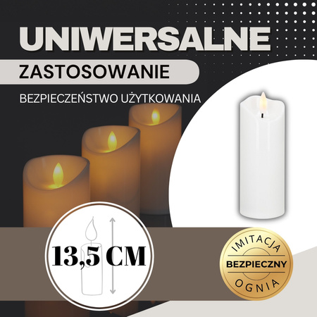 Świeczka na baterie 13,5 cm świeca LED z ruchomym płomieniem, do stroików świątecznych
