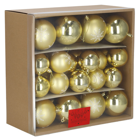 Bombki choinkowe, zestaw 36 szt. dekoracji do stroika, nietłukące złote