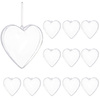Bombki akrylowe 12cm serce plastikowe decoupage zestaw 12 szt.