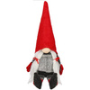 Para skrzatów świątecznych 38cm krasnal, siedzący gnom czerwono-szara
