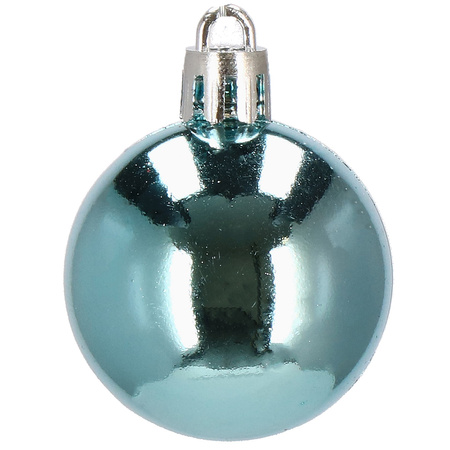 Bombki choinkowe 20 szt. 4 cm matowe brokatowe błyszczące zestaw choinkowy niebieski