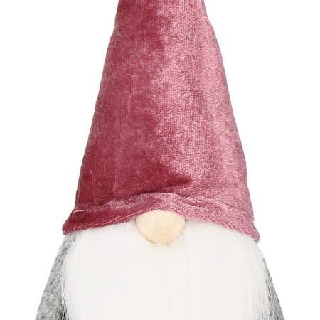 Skrzat 27 cm ozdoba świąteczna, welurowy krasnal świąteczny, gnom