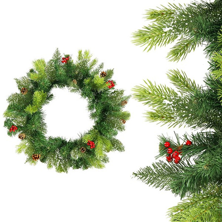 Girlanda świąteczna 100cm z lampkami 50 LED biały ciepły, łańcuch choinkowy, zielony