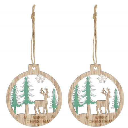 Zawieszki choinkowe 6 sztuk drewniane ozdoby świateczne
