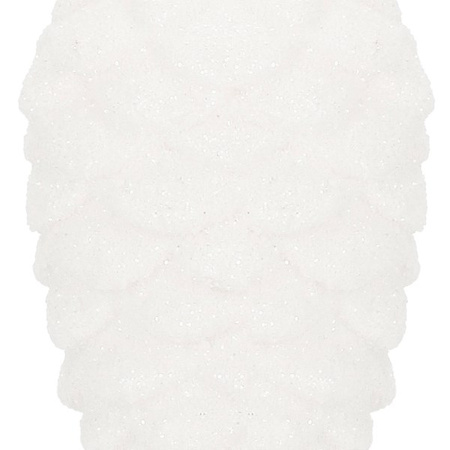 Zawieszka na choinkę szyszki 3 szt. ozdoba świąteczna 7 cm biały brokat