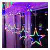 Kurtyna świetlna multikolor 138 Led lampki wewnętrzno-zewnętrzne gwiazdy z programatorem