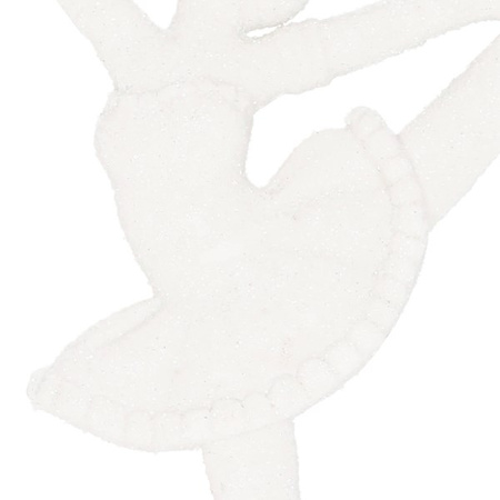 Zawieszka na choinkę baletnica 3 szt. ozdoba świąteczna 12 cm biały brokat