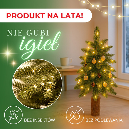 Choinka na pniu 90 cm sztuczna jodła zielona jak żywa