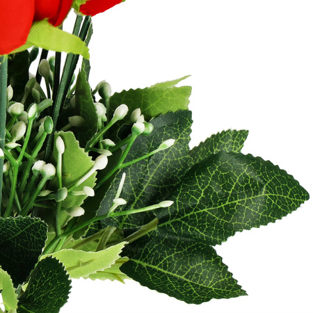 Bukiet sztucznych róż 12 kwiatów dekoracyjne czerwone