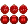 Bombki choinkowe, nietłukące 6 szt. dekoracje świąteczne 15 cm czerwone